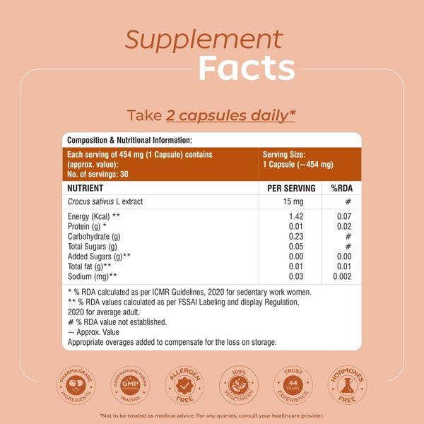 Saffron Capsules (Buy One Get One Offer)