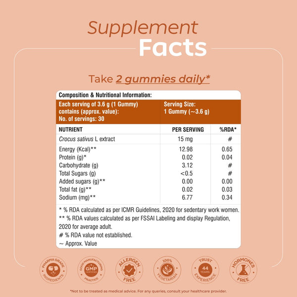 Saffron Gummies  (Buy One Get One Offer)