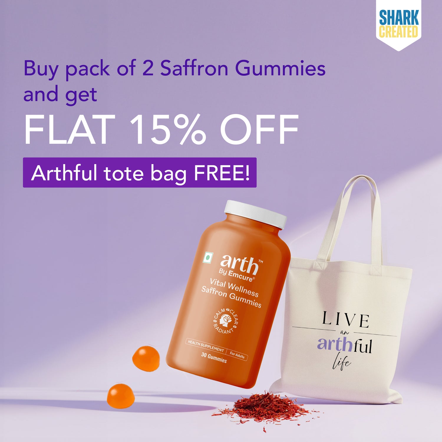 Saffron Gummies (Free Tote Bag on pack of 2)