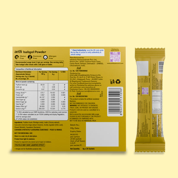 Arth Isabgol Powder - Mango Peach Flavour